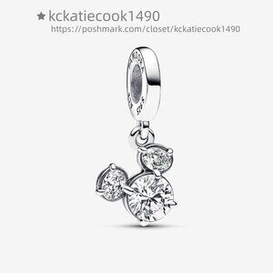 Pandora Disney Mickey Mouse Sparkling Head Silhouette Dangle Charm